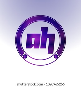 AH Logo, Metal Logo, purple Logo, Monogram