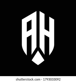 ah logo monogram with emblem shield style design template