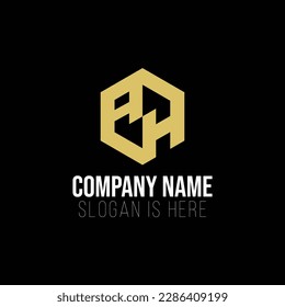 AH Logo-Monogramm-Emblem-Stil mit Polygon-Design-Vorlage Vector
