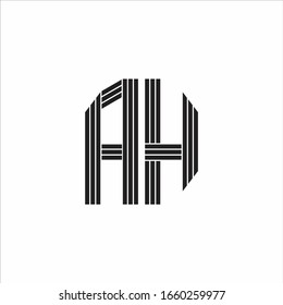 AH Logo monogram outline style linked isolated on white background