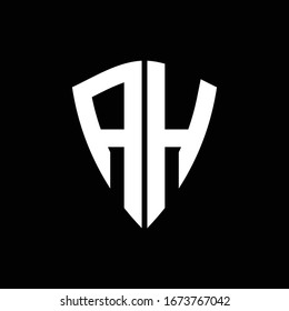 AH logo monogram with shield shape design template