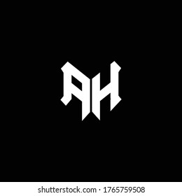 ah logo monogram with shield shape design template