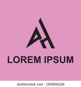 AH logo template, combination of letters A and H