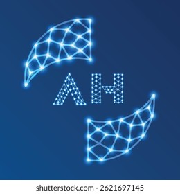 AH low poly letter logo vector design. AAH lower poly icon  design