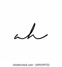 ah lowercase handwriting symbol letter