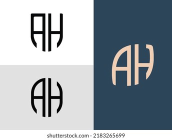 AH moderne Anfangsbuchstaben Logo Design Vektorbündel. Es ist geeignet, für welche Firma oder Marke diese anfänglich gegründet wird.