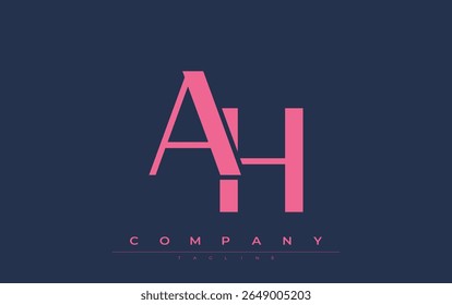 AH Modern Initials Logo Design. Branding logo with stylized initials showcasing bold design and modern aesthetic. Ideal for professional business branding or creative projects focusing on minimalistic