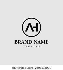 AH monogram and icon vector logo design