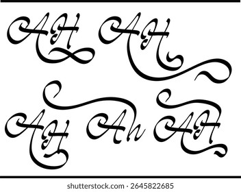 AH Monogram Logo Creator | Personalized A and H Lettering and Calligraphy, Luxury AH Emblem Logo