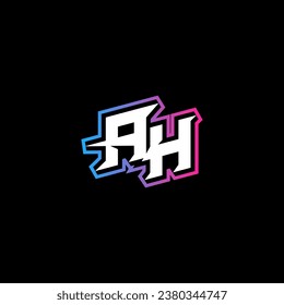 AH-Logo-Design mit abstraktem Formkonzept in Vektorgrafik
