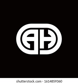 AH monogram logo with an oval style on a black background	