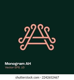 AH monogram logo, AH Monogram Vector logo svg