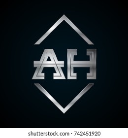 AH Monogram, Metal Logo, Silver Logo