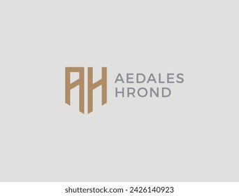 AH. Monograma de dos letras A y H. Diseño de logotipo AH de lujo, simple, minimalista y elegante. Plantilla de ilustración vectorial.