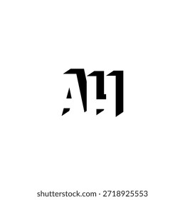 AH Negative Space Monogram Logo - Modernes minimales Buchstabendesign