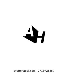 AH Negative Space Monogram Logo - Modernes minimales Buchstabendesign