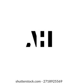 AH Negative Space Monogram Logo - Modernes minimales Buchstabendesign
