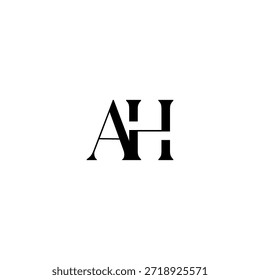 AH Negative Space Monogram Logo - Modernes minimales Buchstabendesign