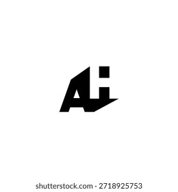 AH Negative Space Monogram Logo - Modernes minimales Buchstabendesign