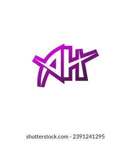 Soporte inicial del logotipo del emblema de AH Premium y concepto de diseño de juegos
