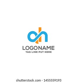 ah or qh logo design template