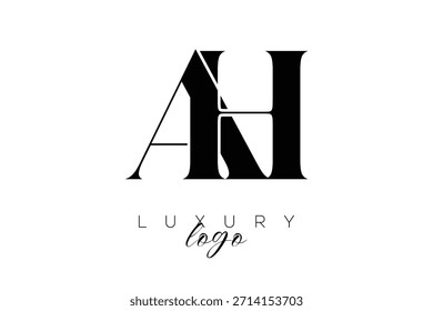 AH Serif Letter Monogram Typography Logo for Elegant Premium Branding Identity