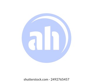 AH sport emblem or team logotype. Ball logo with a combination of Initial letter A and H for balls shop, sports company, training, club badge. Vector illustration.