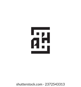 Logotipo retro de concepto cuadrado AH en un diseño profesional de alta calidad que se imprimirá bien en cualquier medio impreso