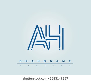 AH Technology Letter Logo Template. This tech letter logo is a graphic mark that uses letters to represent a technology company.