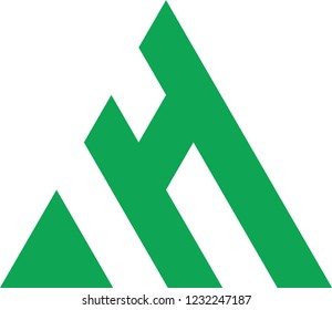 ah triangle typography simple logo