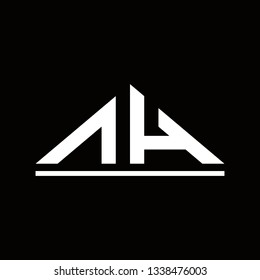 ah Typography triangle vector logo