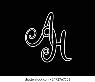 AH vector logo monogram abstract alphabet font letters,HA vector logotype