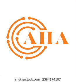 AHA letter design.AHA letter technology logo design on white background.AHA Monogram logo design for entrepreneur and business.