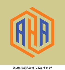 AHA letter logo with hexagon concept is suitable for your company