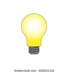 Aha moment and idea with a yellow light bulb