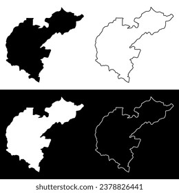 Mapa de la región de Ahafo, división administrativa de Ghana. Ilustración vectorial.