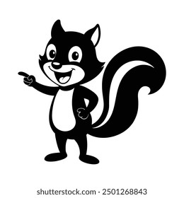 a-happy-pointing-cute-little-squirrel vector illustration, this is editable file
