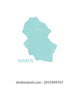 Ahaus Map - World Map International vector template. German region silhouette vector illustration