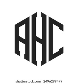 AHC Logo Design. Initial Letter AHC Monogram Logo using Hexagon shape