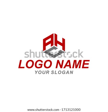 AHC Logo Geometric Vector Graphic Branding Letter Element