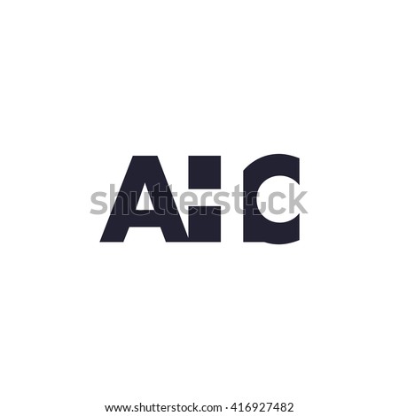 AHC Logo. Vector Graphic Branding Letter Element. White Background