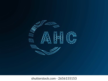 AHC low poly letter logo vector design. AHC lower poly logo design. AHC unique low poly logo design.