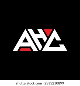 Diseño del logotipo de la letra triangular de AHC con forma triangular. Monograma de diseño del logotipo del triángulo AHC. Plantilla de logotipo vectorial de triángulo AHC con color rojo. AHC logotipo triangular Diseño sencillo, elegante y lujoso.