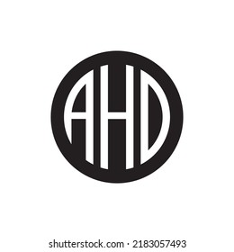 Imagen vectorial del logotipo negro del círculo de AHD