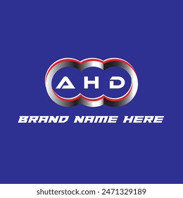 AHD-Buchstabenlogo-Vektorgrafik Einzigartige attraktive moderne Initialdesign-Weiß-Farbe auf blauem Farbhintergrund AHD-Buchstabenlogo-Icon-Design
