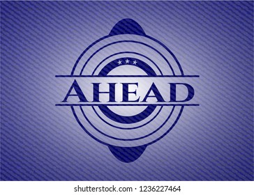 Ahead badge with denim texture