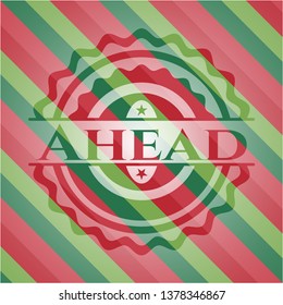 Ahead christmas colors style badge.