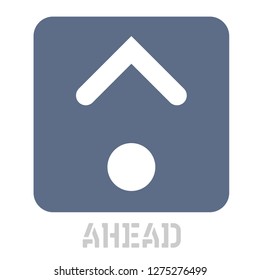 Ahead concept icon on white