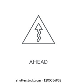 Ahead linear icon. Ahead concept stroke symbol design. Thin graphic elements vector illustration, outline pattern on a white background, eps 10.