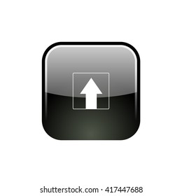 Ahead Only, One way traffic sign, Drive Straight vector icon